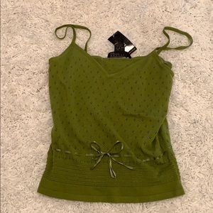 Green crop top tank
